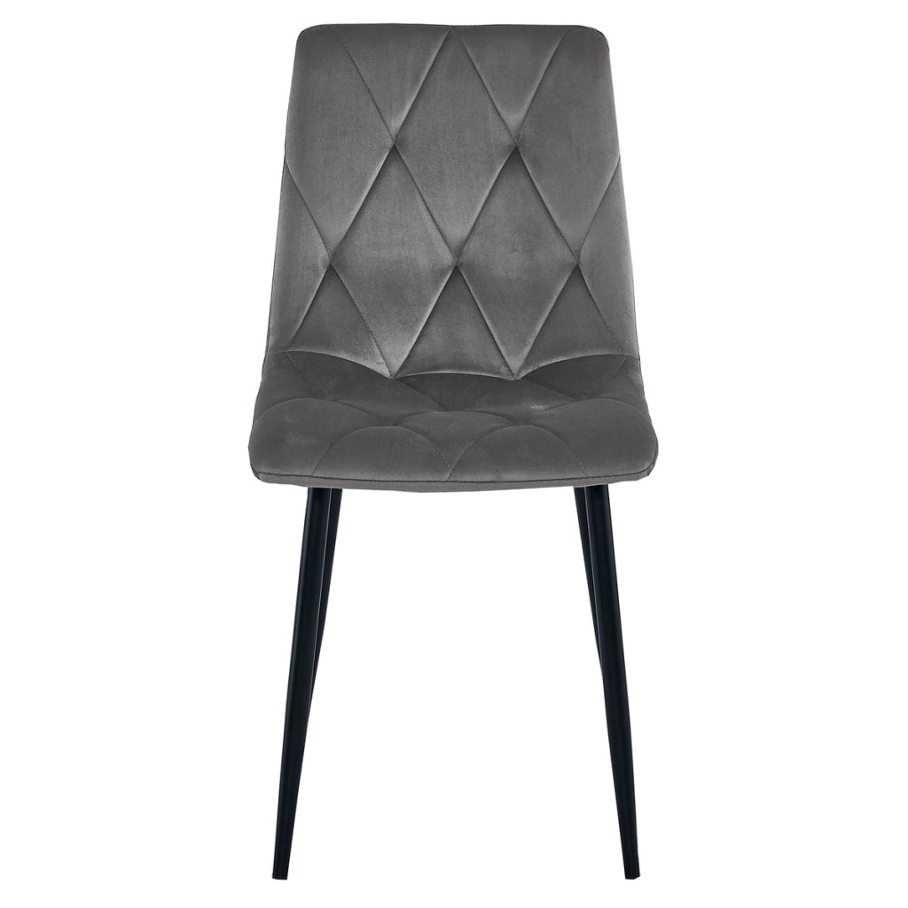 Sedia Libra in velluto grigio scuro con gambe nere