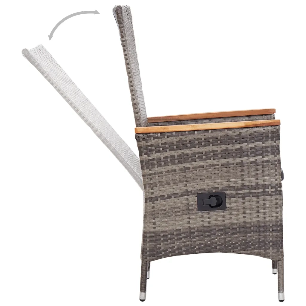 Set da Pranzo da Giardino 7 pz con Cuscini Grigio 3099435