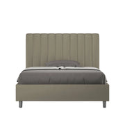 Letto una piazza e mezza con rete imbottito 130x190 similpelle cappuccino Agueda