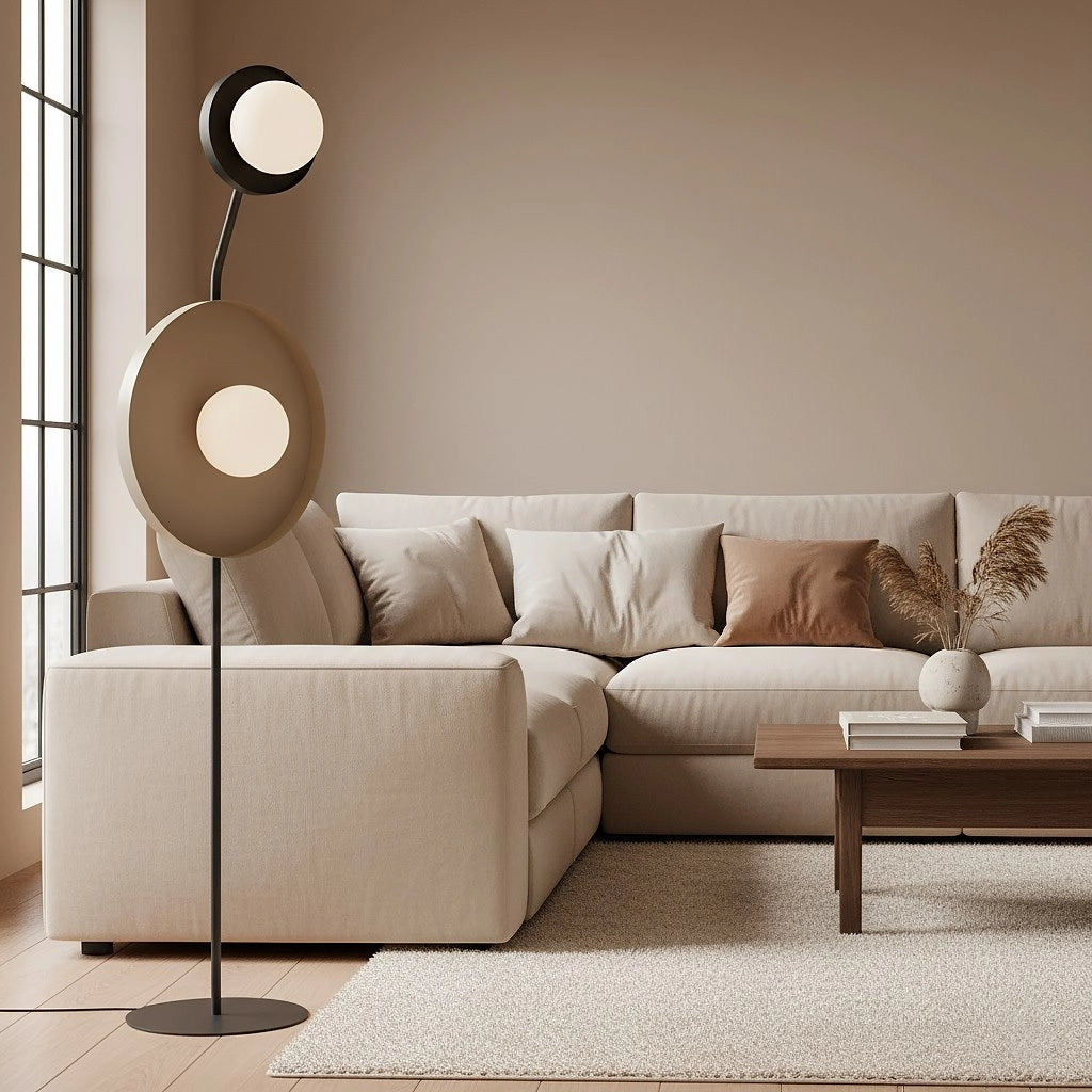 Lampada da terra moderna nero/beige 2xG9 KISS Emibig