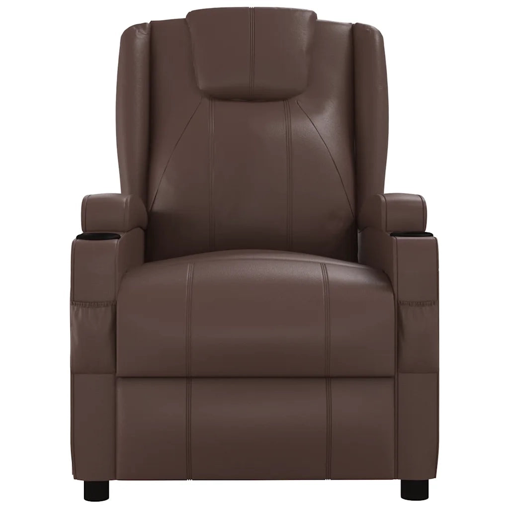 Poltrona | Sedia Relax Reclinabile Marrone in Similpelle