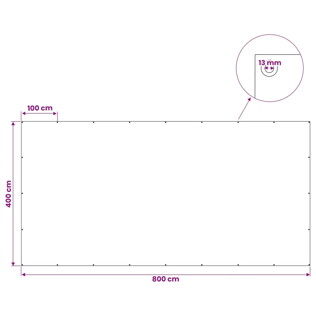 Telo con Occhielli Grigio Antracite 4 x 8 m 260 gsm PE 42039471