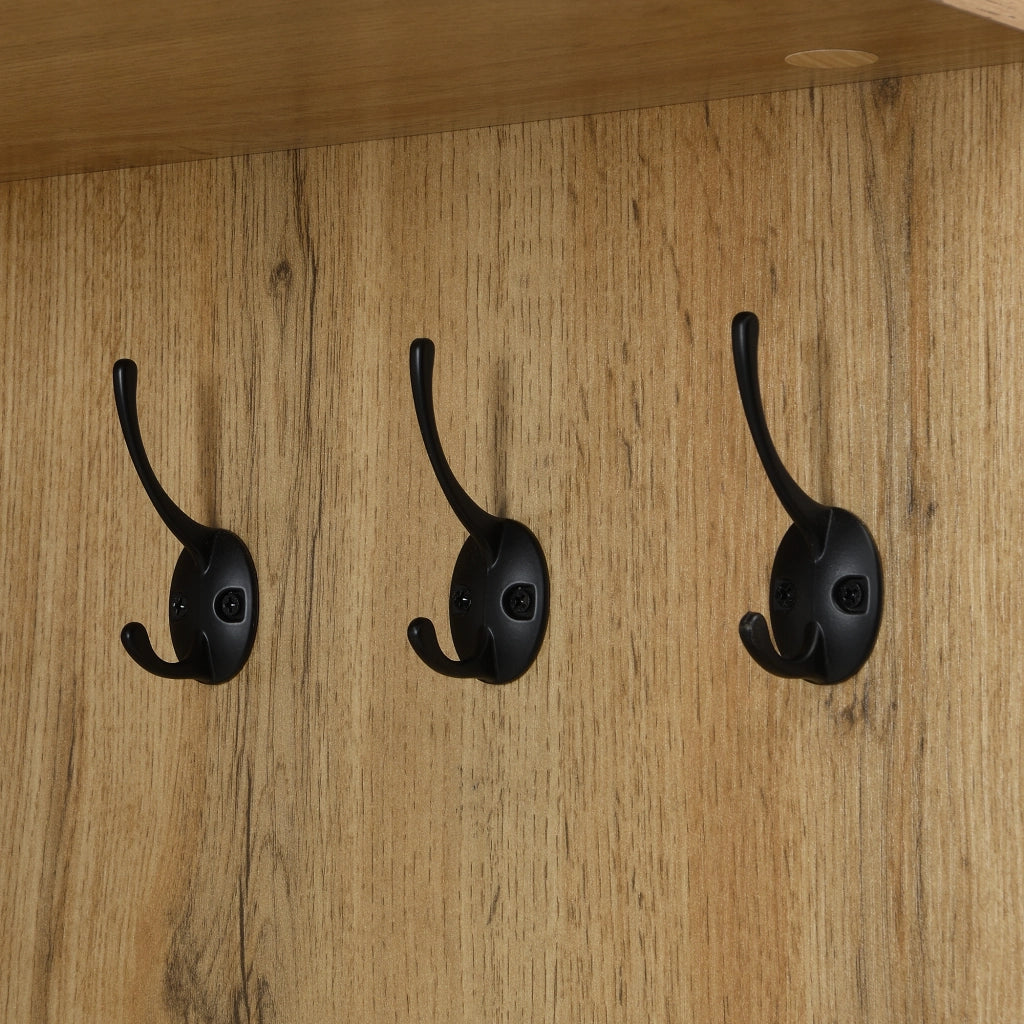 GARDEROBA DA INGRESSO 98,5x38x191 cm Nero/Legno in MDF