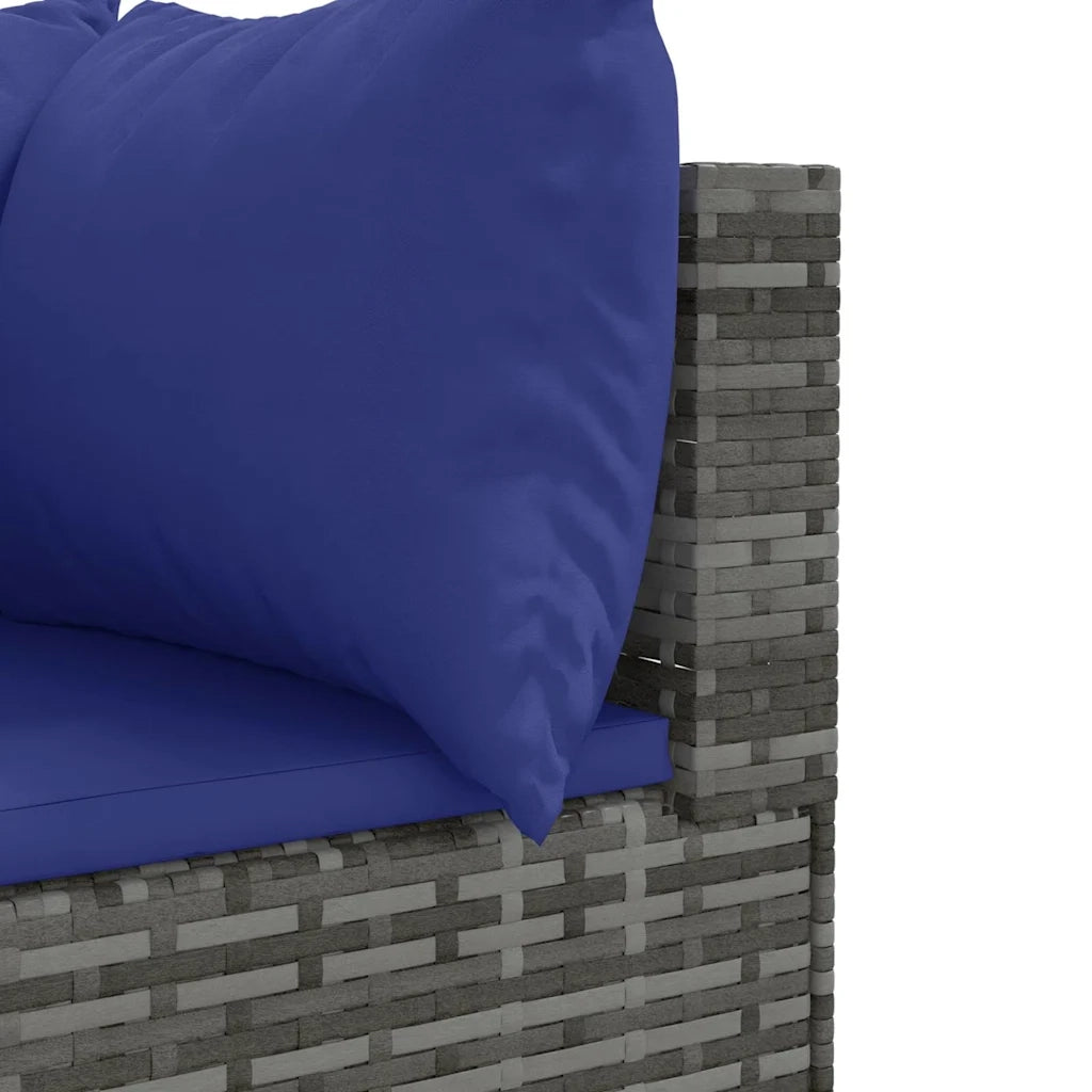 Set Divani da Giardino 7 pz con Cuscini in Polyrattan Grigio 3308183