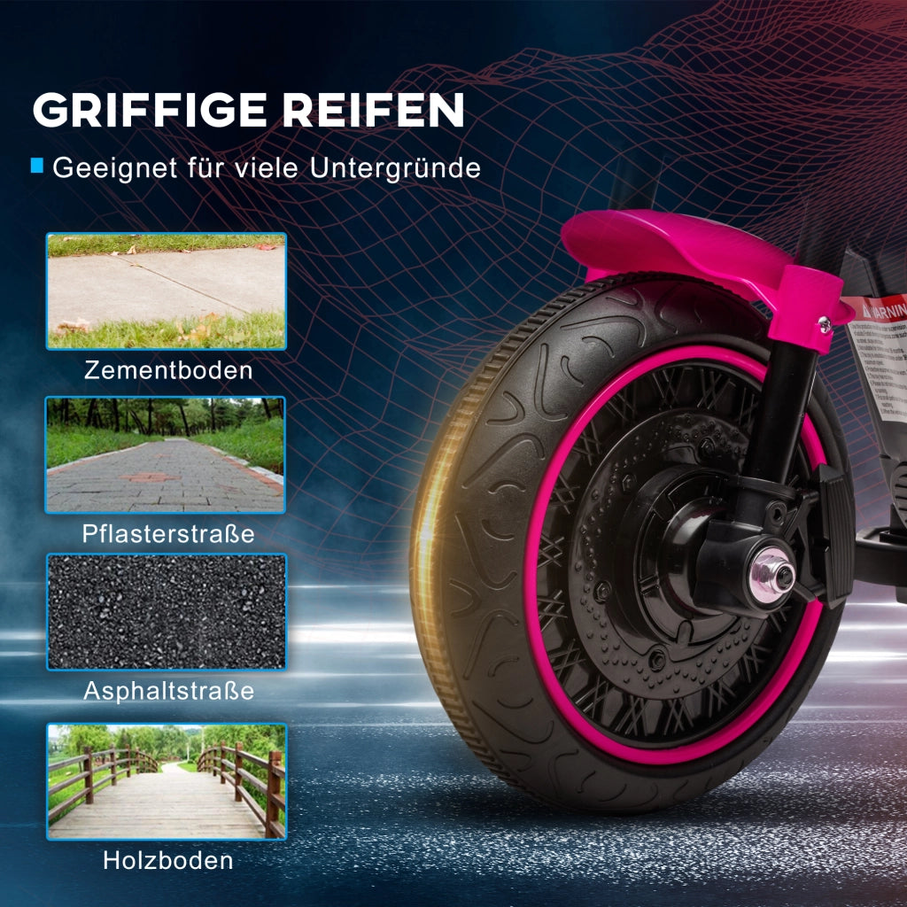 Motocicletta Elettrica per Bambini con Rotelle ¨C Minimal ¨C Rosa