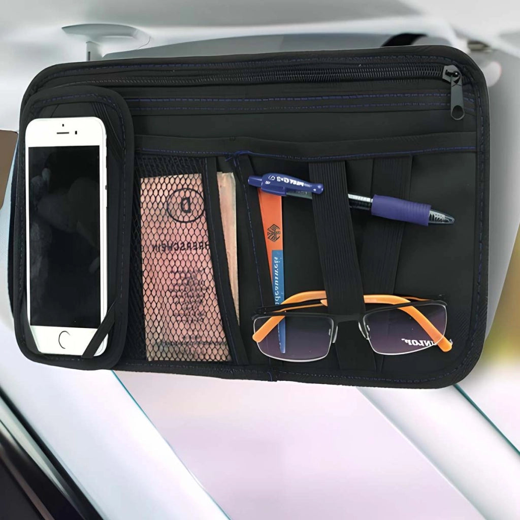 Organizer da viaggio per parasole auto a 6 scomparti Nero Dunlop