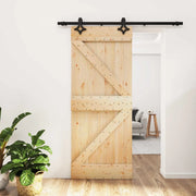 Porta scorrevole Naturale e Nero 85 x 210 cm 3445045