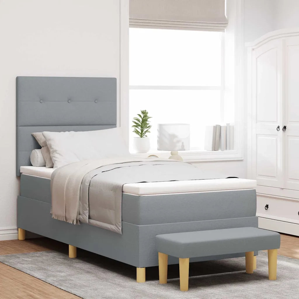 Letto a molle con testiera Grigio chiaro 200 x 80 cm Tessuto 3344254