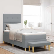 Letto a molle con testiera Grigio chiaro 200 x 80 cm Tessuto 3344254