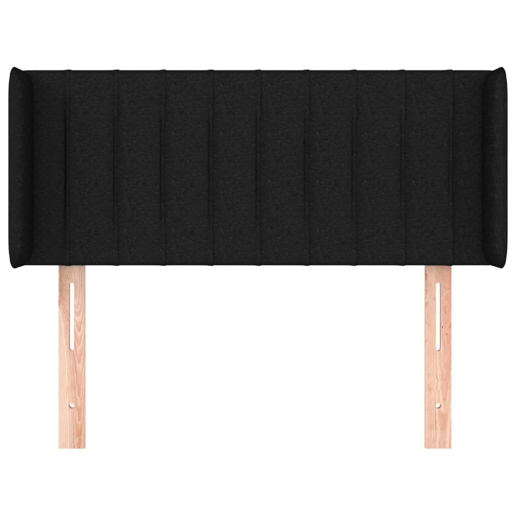Testiera ad Orecchio-Testata con Orecchie Nera 103x16x78/88 cm in Tessuto 661336