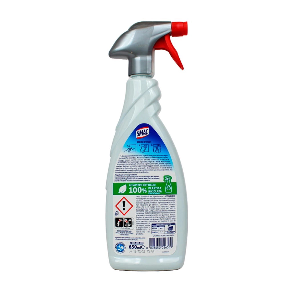 SMAC IGIENIZZANTE DETERGENTE SPRAY MULTISUPERFICIE FORMULA SCIOGLICALCARE 650 ML PER BAGNO