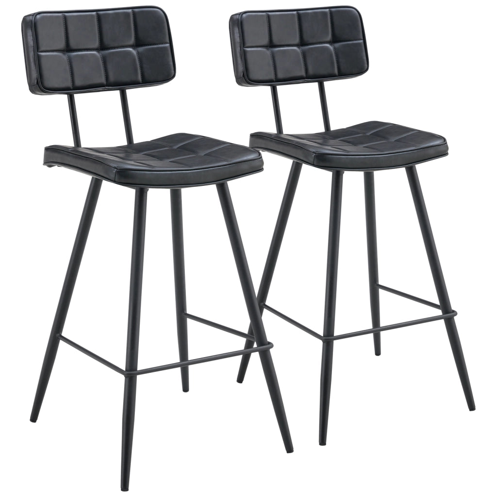 Set di 2 sgabelli da bar FERNAND in similpelle nera
