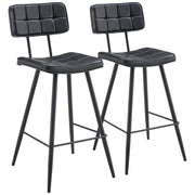 Set di 2 sgabelli da bar FERNAND in similpelle nera