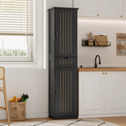 ARMADIO DA CUCINA 170x40x30 cm MDF Nero con 4 ripiani regolabili