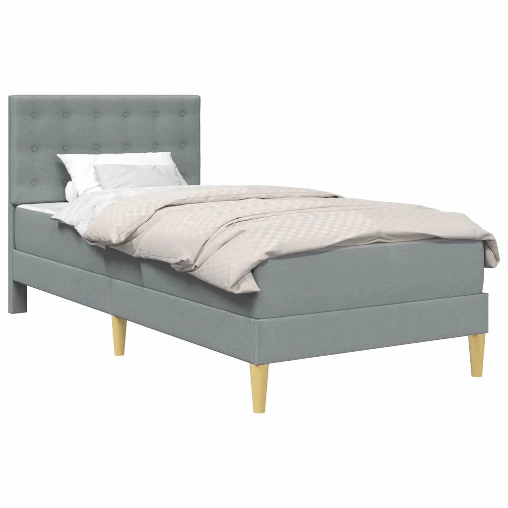 Struttura letto con materasso-Giroletto Grigio chiaro 90 x 200 cm Tessuto