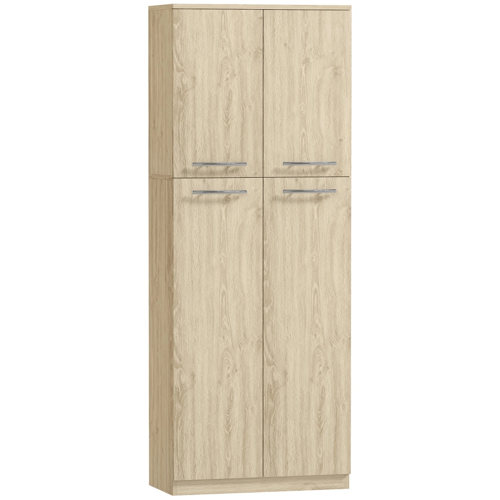 Armadio con Cassetti e Ripiani Regolabili ¨C Minimal ¨C Legno Rovere 59x31x155 cm