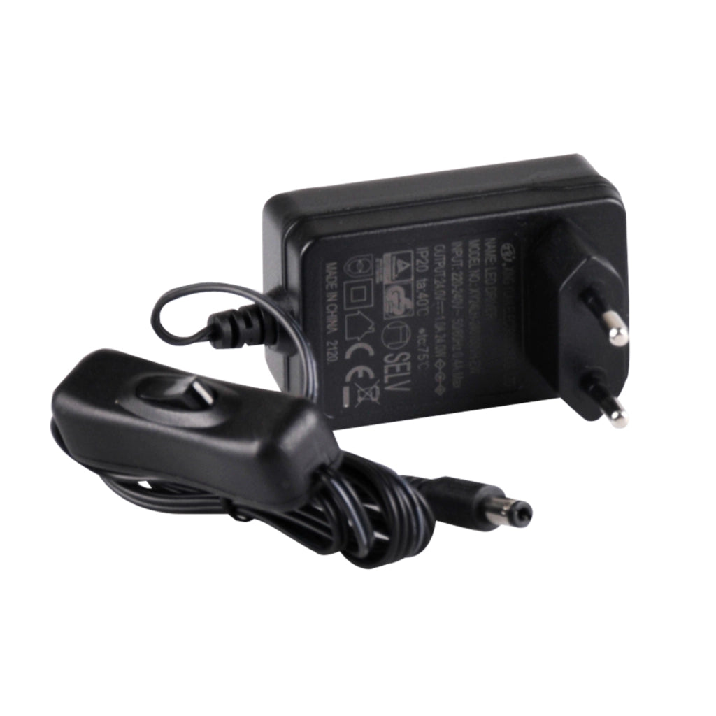 Kit striscia LED 24V 5m IP20 6500K alimentatore e interruttore