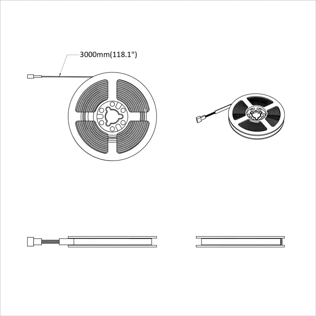 Striscia LED 2 pcs Nero e trasparente 3000 mm Rame e plastica 3429088