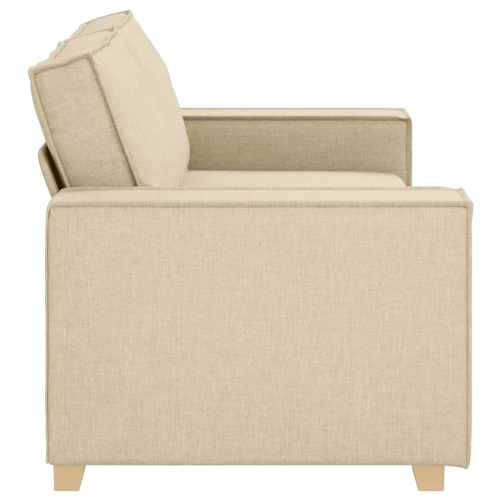 Divano a 2 Posti-Sofa 2 Posti Crema 140 cm Tessuto