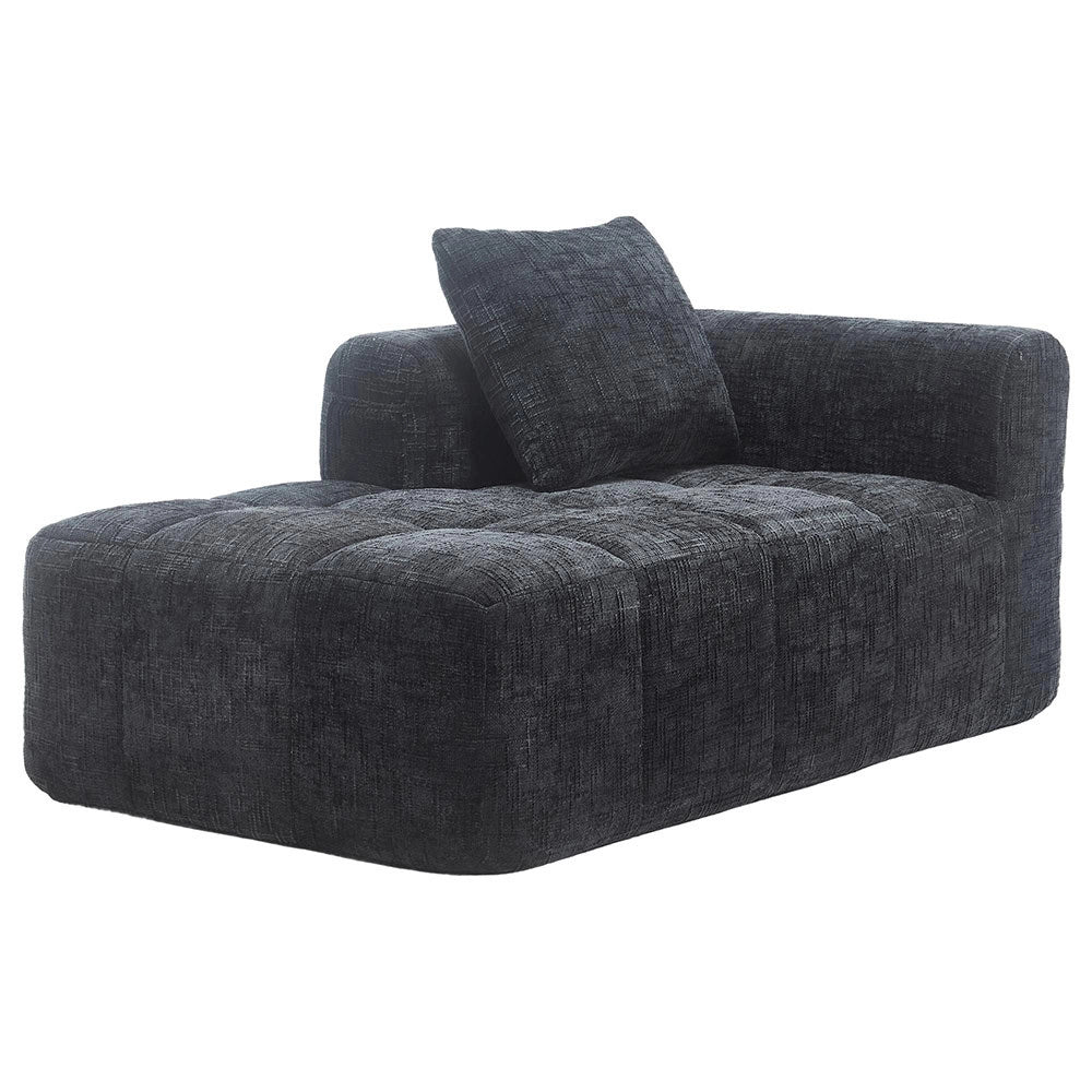 Chaise longue - Xylo - pronto uso con tasche laterali nero