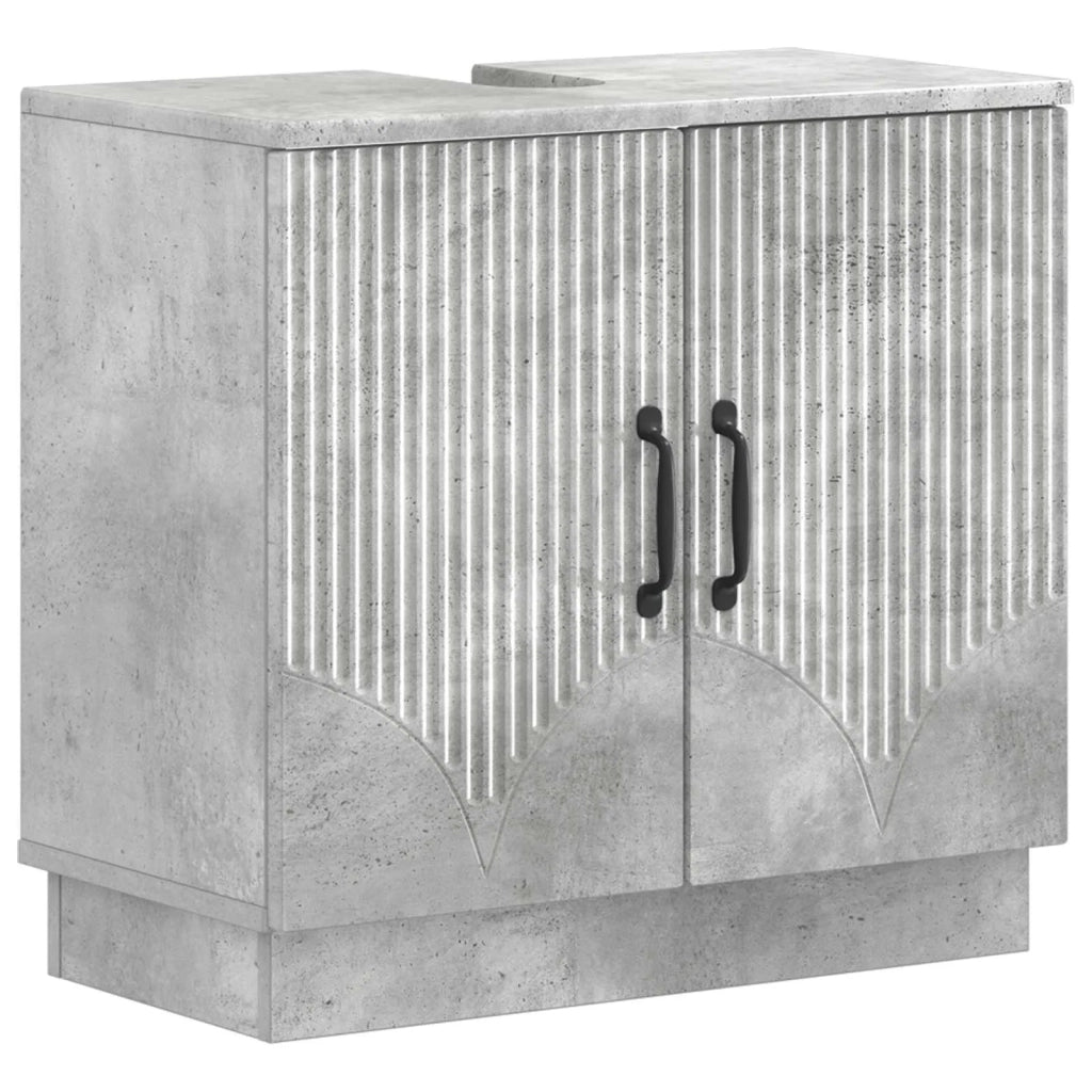 Set di Armadi da Bagno da 2 Pezzi HOORN Grigio Cemento 3418038