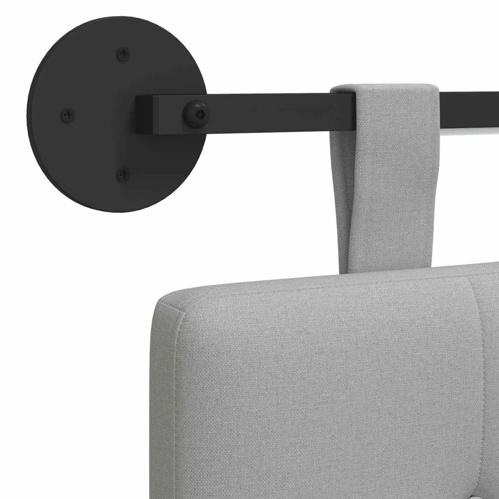 Testiera sospesa Con luce LED Grigio Nuvola Tessuto 3424344