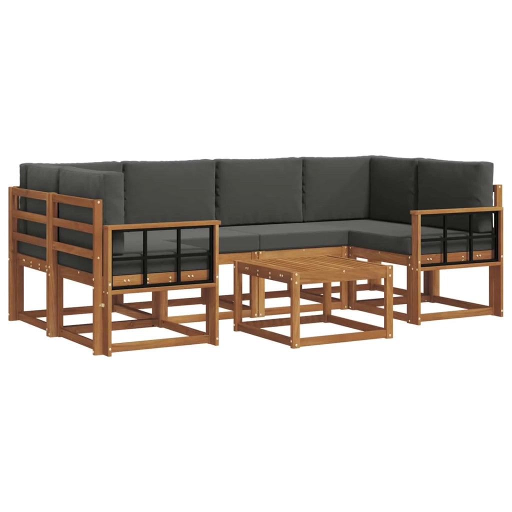 Set di divani da esterno con cuscino 7 pcs Naturale e Antracite 3366090