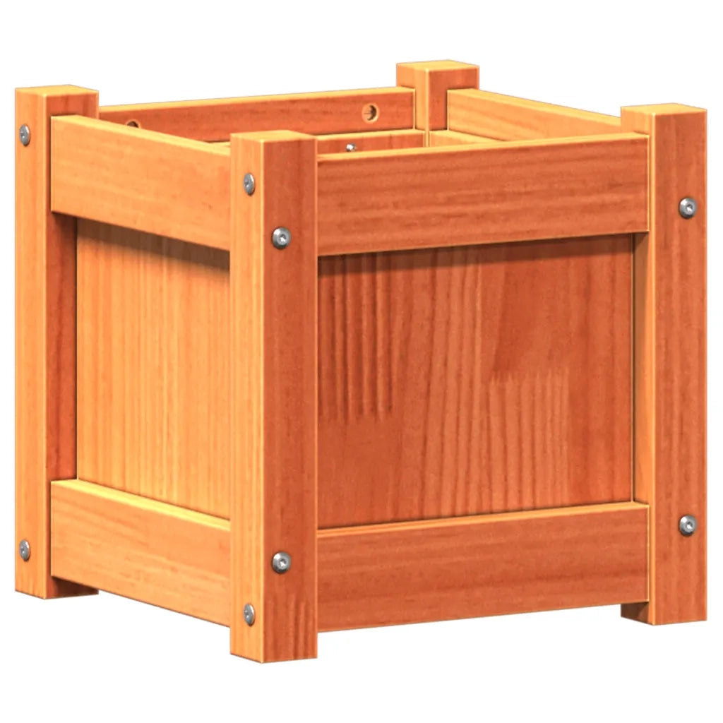 Fioriera Giardino Marrone Cera 31x31x31 cm Legno Massello Pino 837398