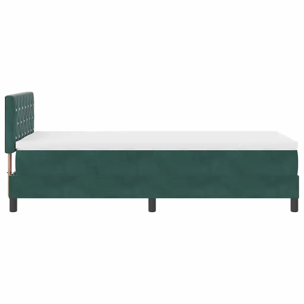 Letto a Sorgente LED con led Verde Scuro 90 x 190 cm Velluto 3342557