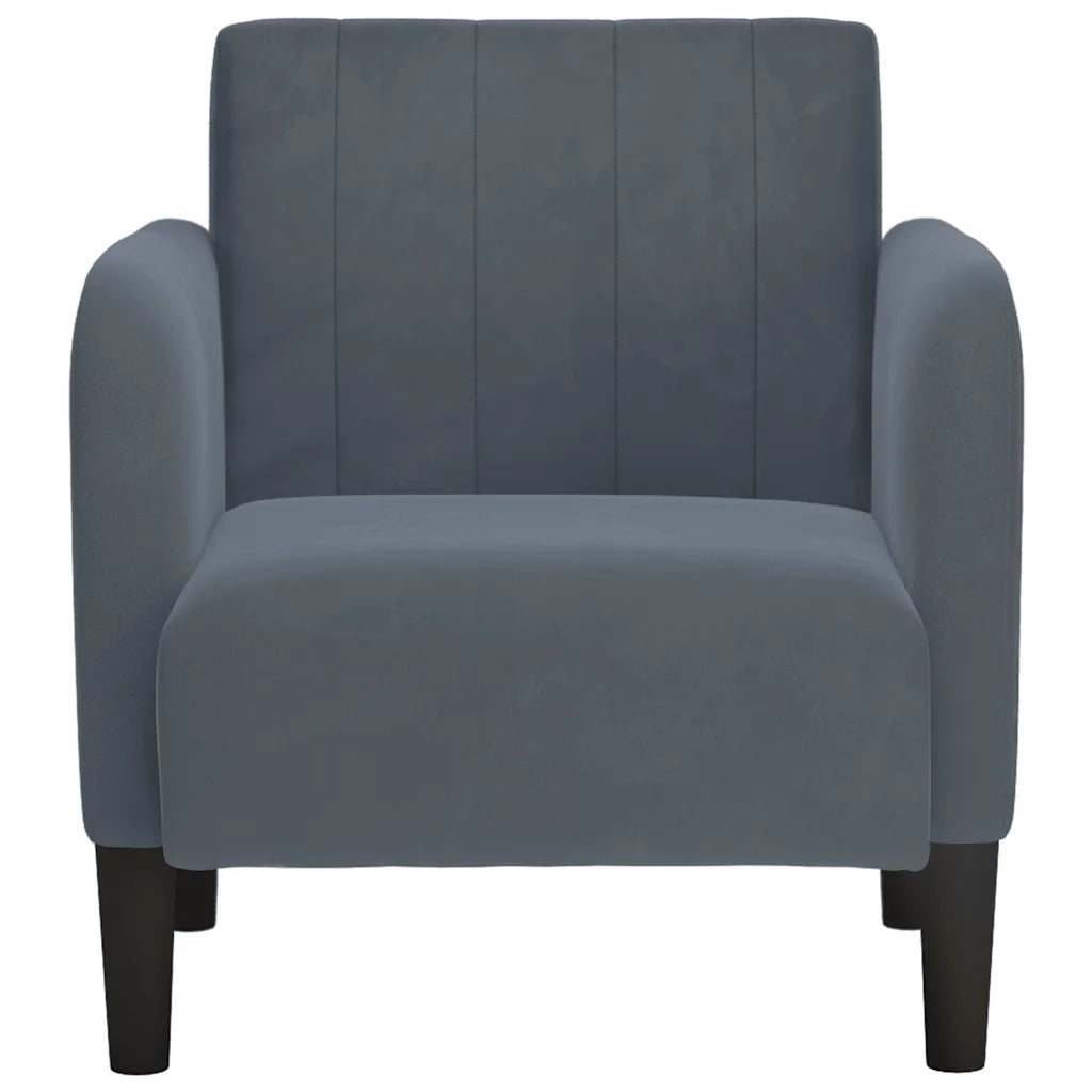 Divano Sedia con Braccioli-Poltrona-Sofa Relax Grigio Scuro 54 cm in Velluto