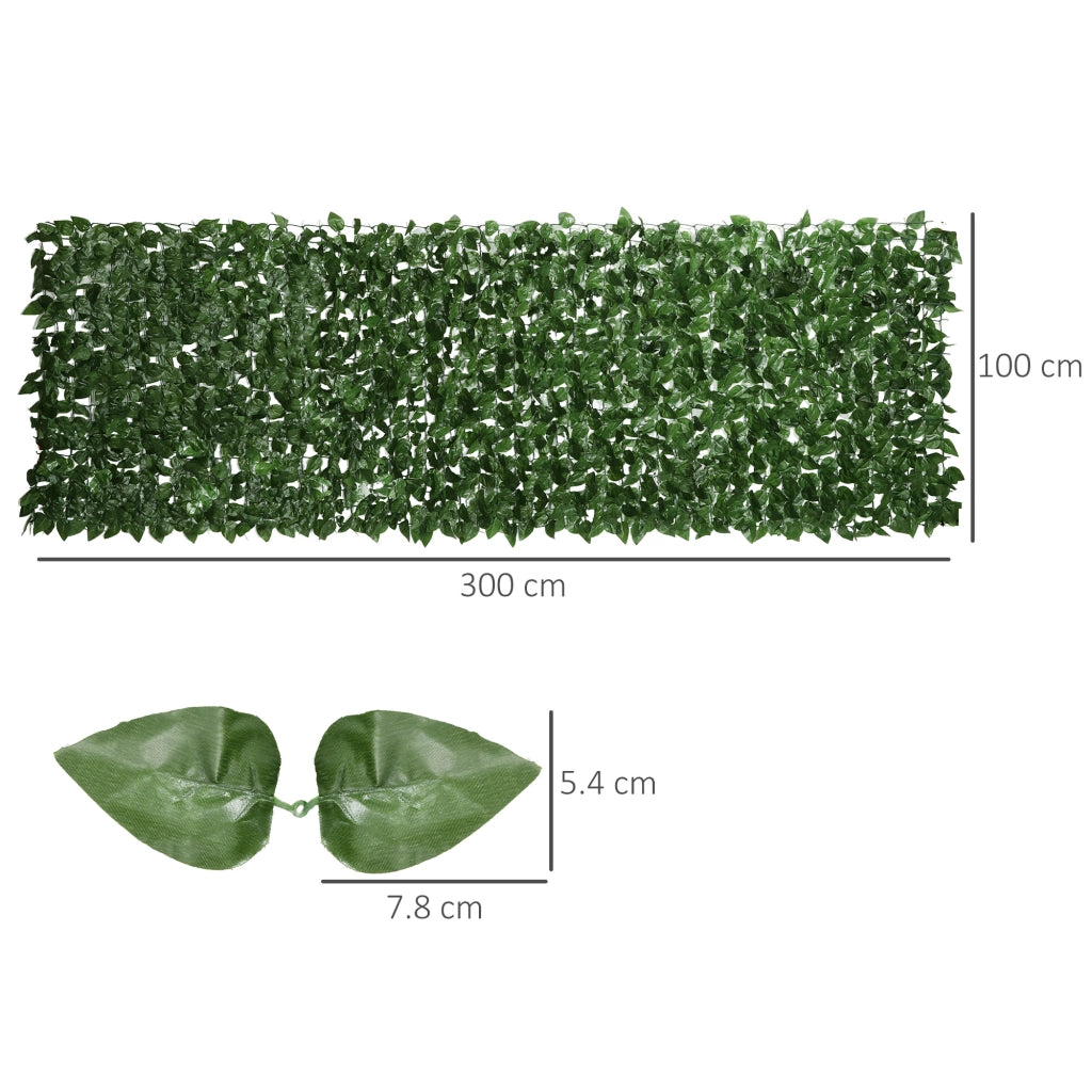 Siepe Artificiale ¨C Minimal ¨C Verde Scuro 300x100 cm