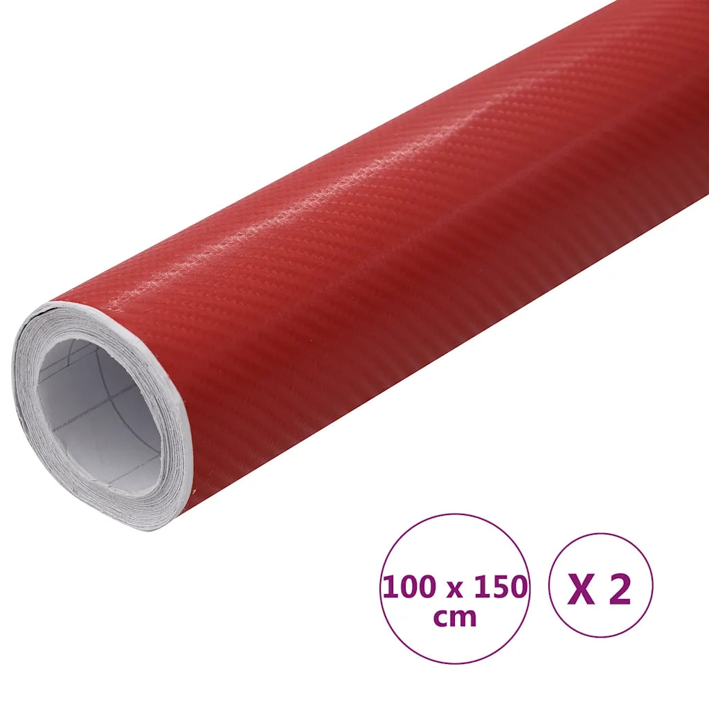 Pellicole per Auto 2 pz 4D Rosse 100x150 cm CFW7262034