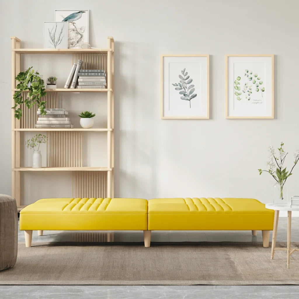 Divano Letto Giallo Chiaro in Tessuto 351885
