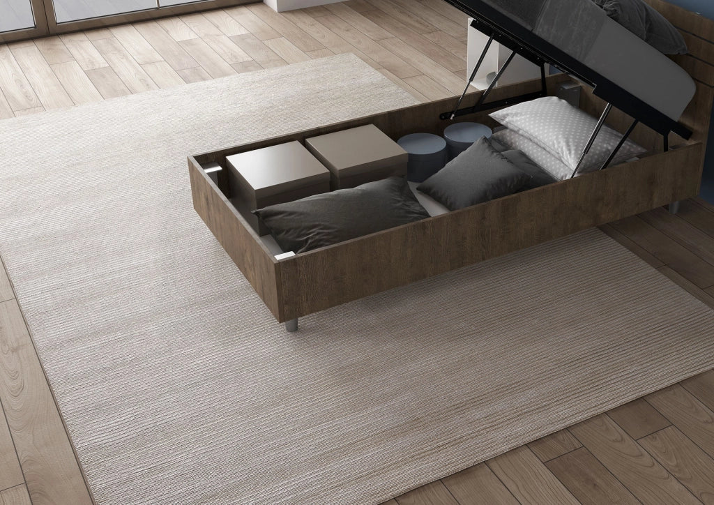Letto Singolo 80x190 cm con Rete Demas Testata Dritta Noce