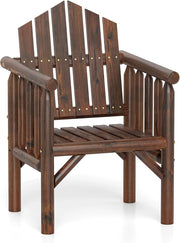 Poltrona da Esterno in Legno, Sedia da Pranzo per Patio con Braccioli e Schienale Alto Inclinato per Veranda, Cortile, Giardino, Patio e Bordo Piscina, Portata 150 kg (Marrone)