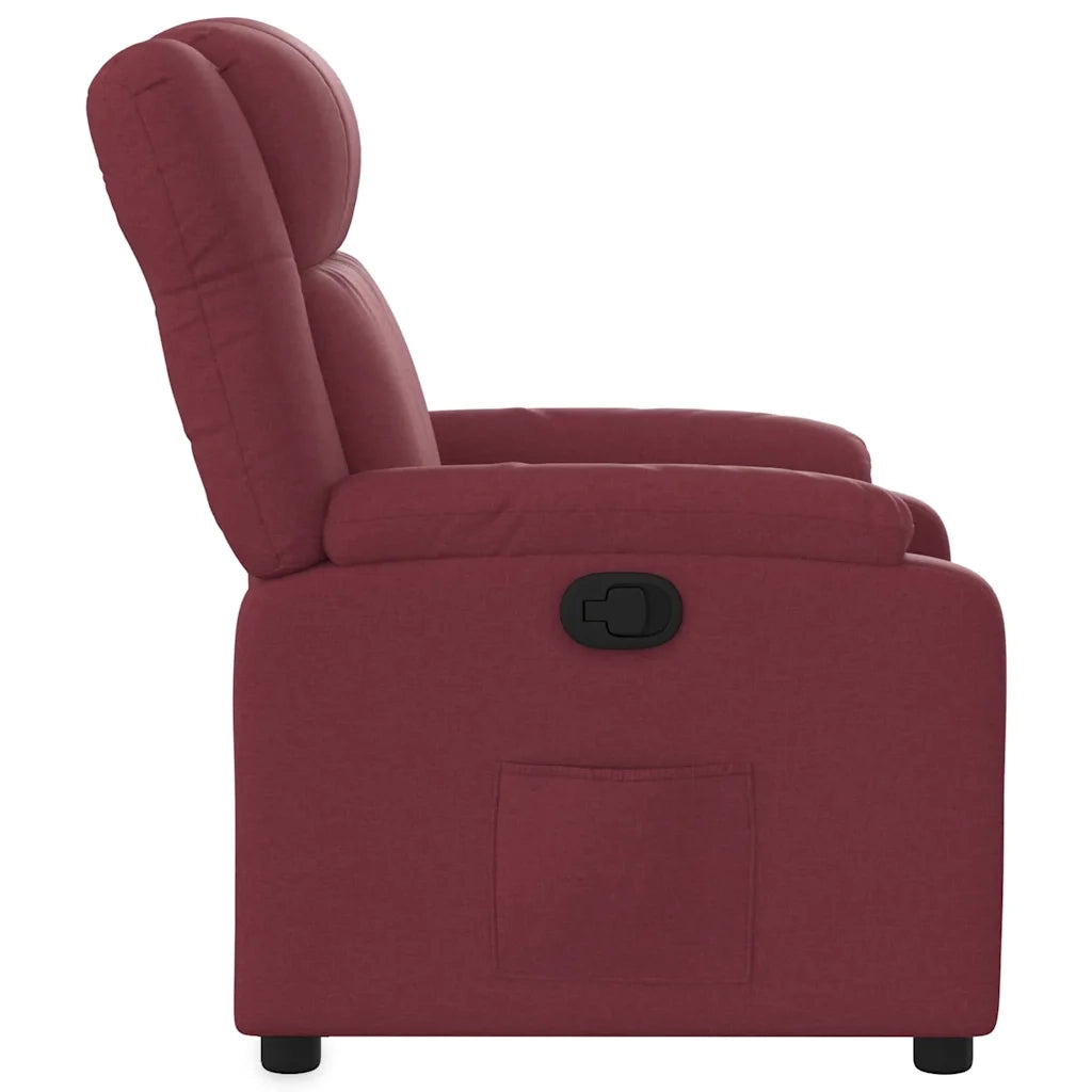 Poltrona | Sedia Relax Reclinabile in Tessuto Rosso Vino