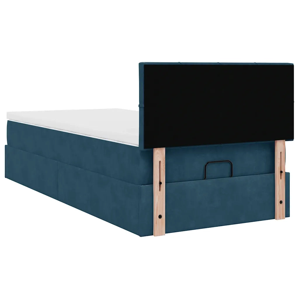 Struttura Letto Pouf con Materasso 90x200 cm in Velluto 3312600