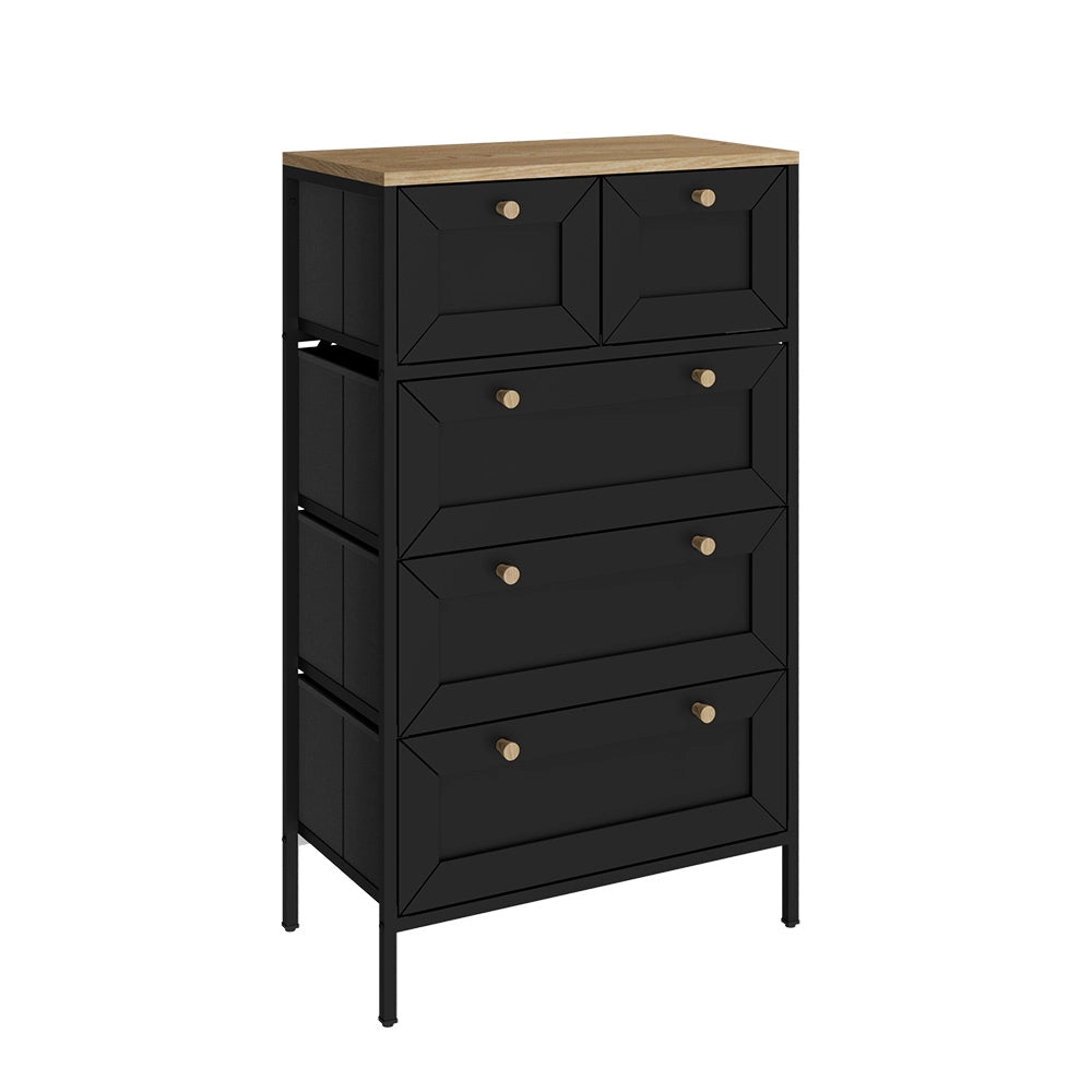 Vicco Cassettiera Nero 56 x 95 cm con 5 cassetti