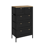 Vicco Cassettiera Nero 56 x 95 cm con 5 cassetti
