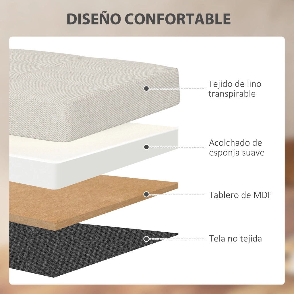 Pouf con cassetti ¨C zephmum ¨C crema 76x38x38 cm