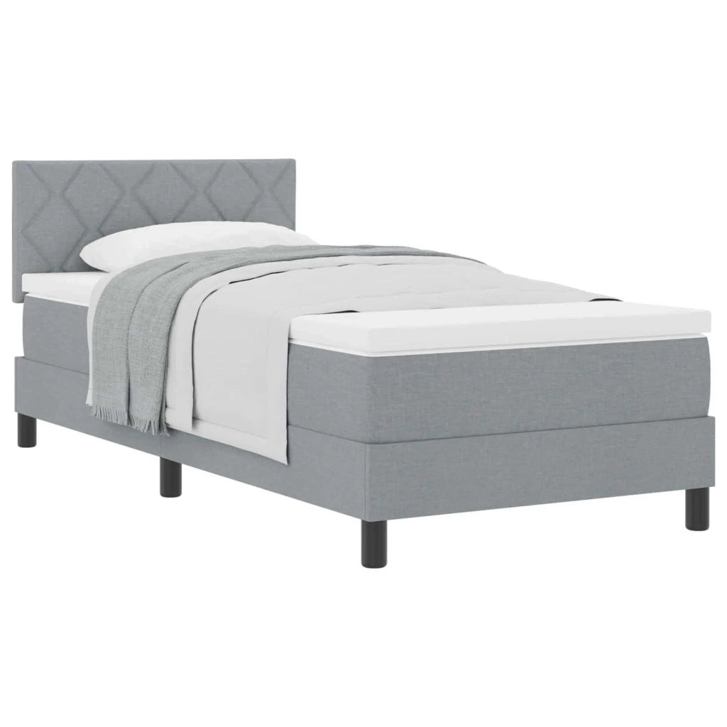 Letto a molle con testiera Grigio chiaro 90 x 200 cm Tessuto 3338734