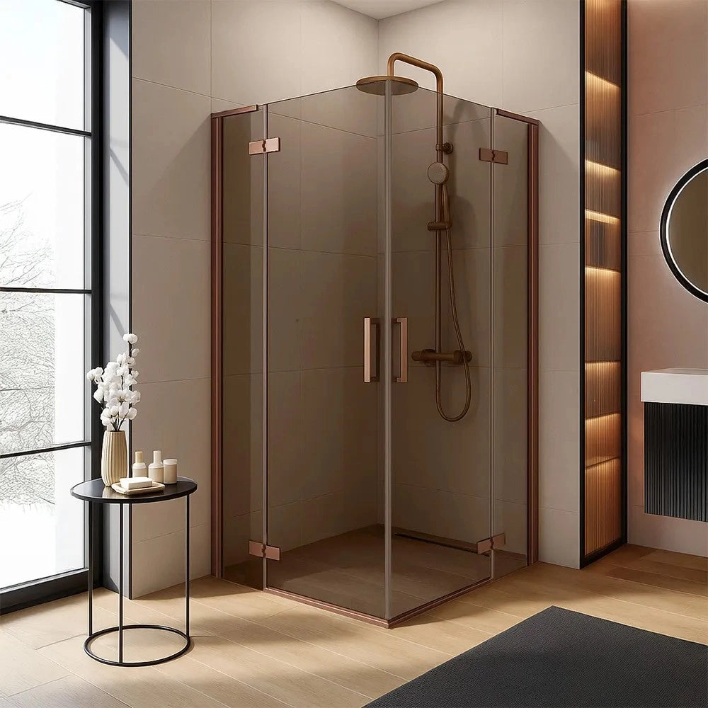 Cabina Doccia Rea Hugo Double 80x90 Copper Brush