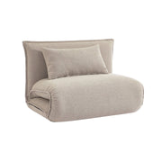 Poltrona letto trasformabile 1 posto bouclé testurizzato, beige