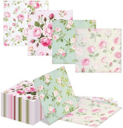 Serviette in carta 40 pezzi - Disegni fiorali - 33x33cm - Decorazione primaverile - Tavola da festa - Serviette tematiche