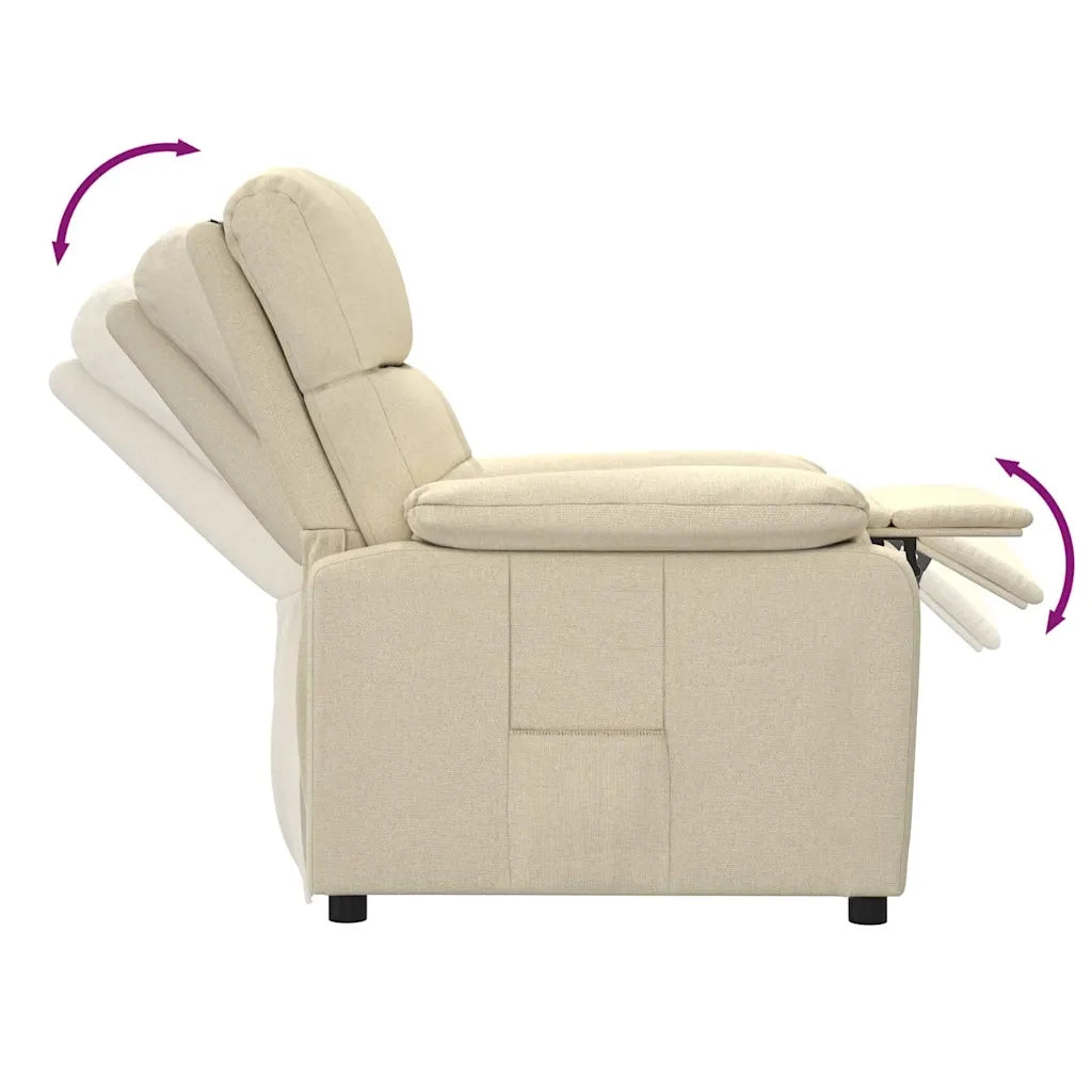 Poltrona Reclinabile in Tessuto Crema 289671