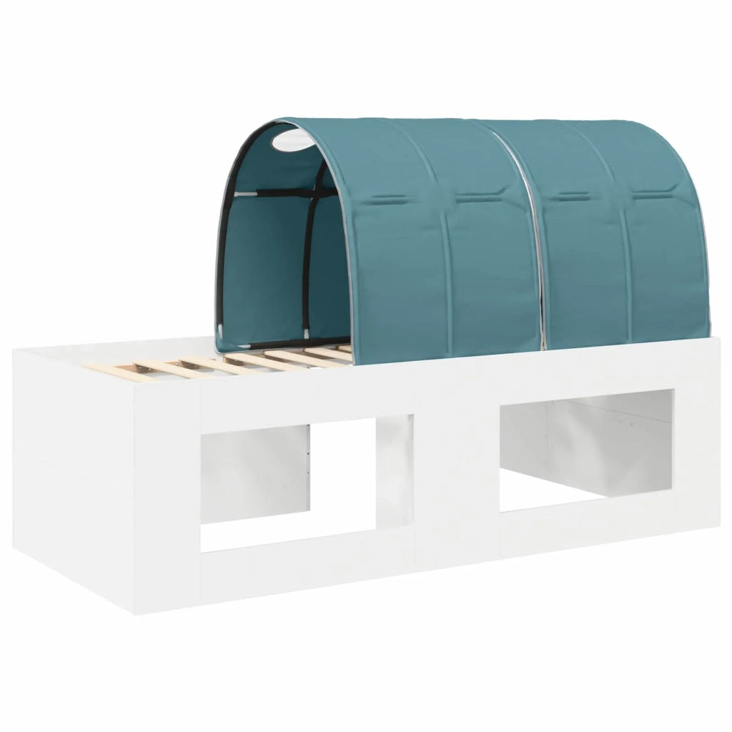 Letto con Tunnel 3 pz Bianco e azzurro Legno ingegnerizzato 3423642
