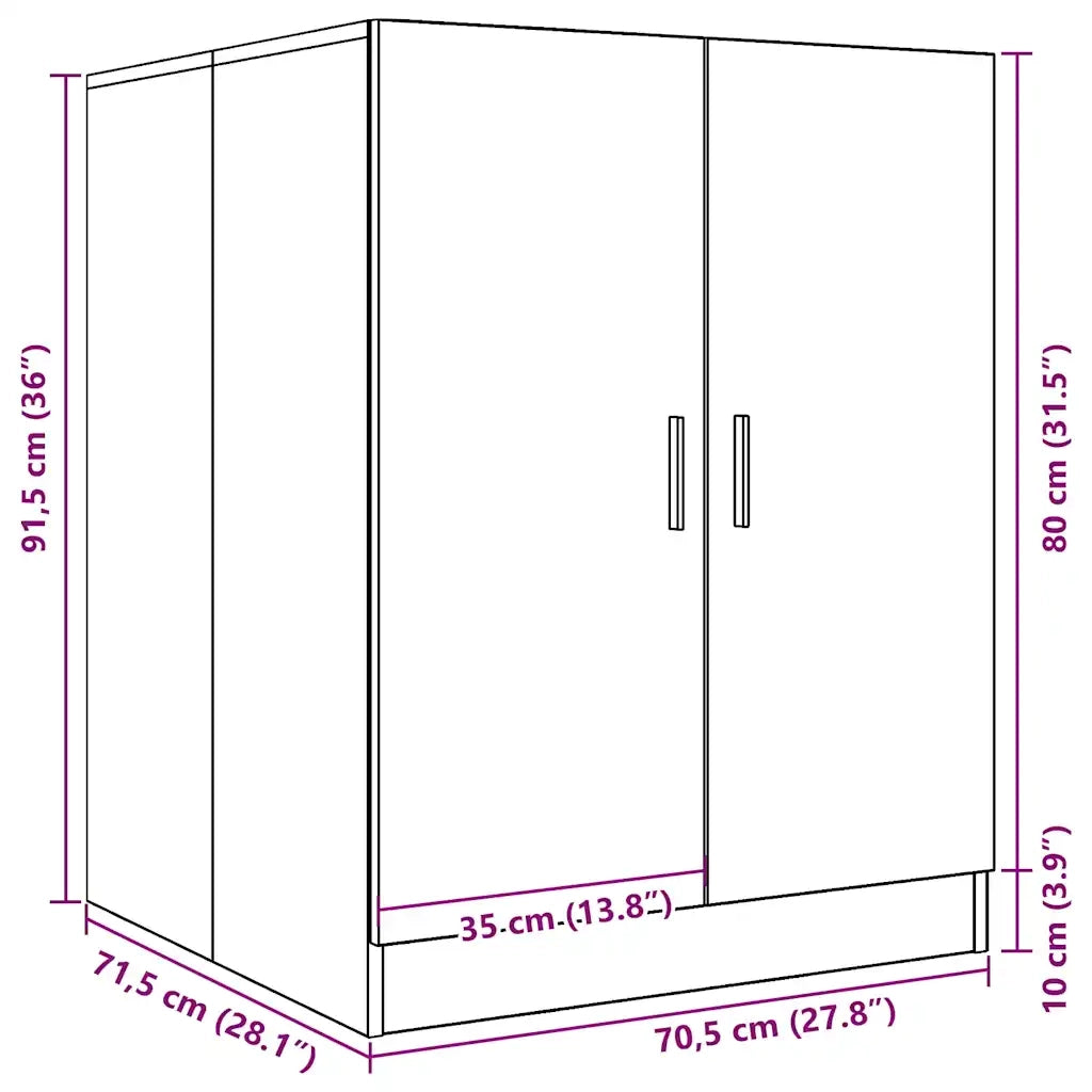 Mobile per Lavatrice Bianco 71x71,5x91,5 cm 808395