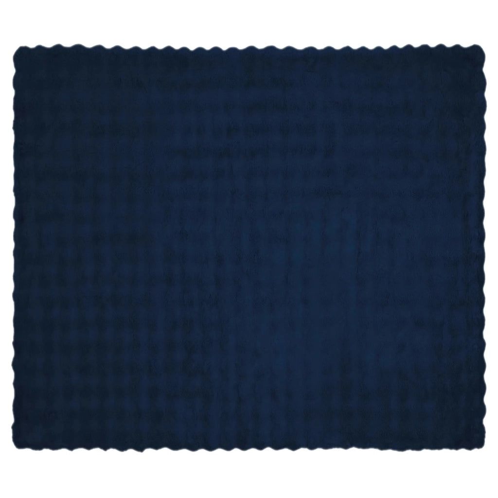 Coperta antiscivolo in finta di coniglio Olite 4 pcs Blu Marino