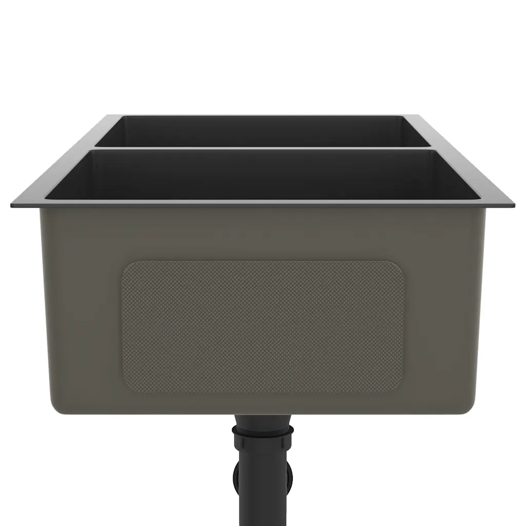 Lavello da Cucina Lavorato a Mano Nero Acciaio Inox CFW9808510