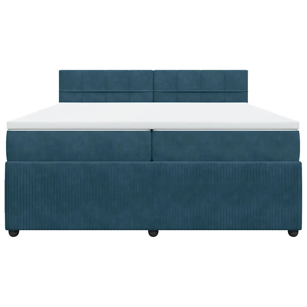 Giroletto a Molle con Materasso Blu 200x200 cm in Velluto 3287834